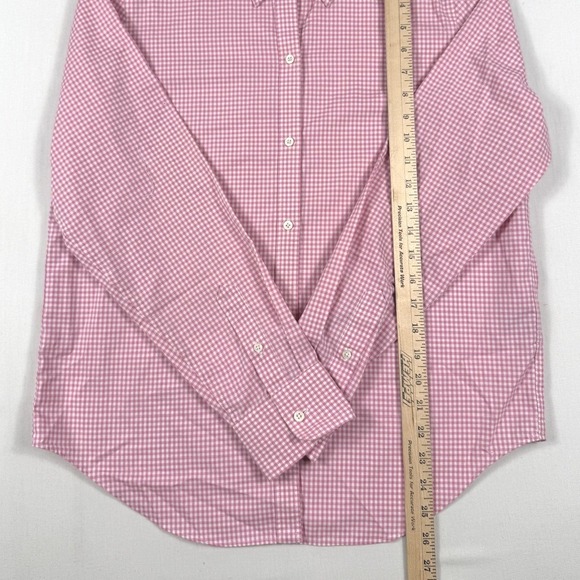 Lauren Ralph Lauren Pink Gingham Non Iron Button Down Shirt Size M - Picture 5 of 8